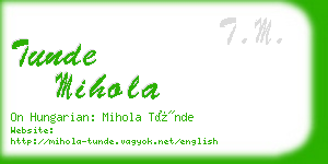 tunde mihola business card